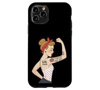 Punk Girl Power Feminist Retro Art Rosie Riveter Tattoo Case for iPhone 11 Pro