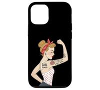 Punk Girl Power Feminist Retro Art Rosie Riveter Tattoo Case for iPhone 12/12 Pro