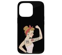Punk Girl Power Feminist Retro Art Rosie Riveter Tattoo Case for iPhone 13 Pro