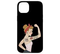 Punk Girl Power Feminist Retro Art Rosie Riveter Tattoo Case for iPhone 14 Plus