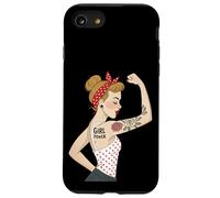 Punk Girl Power Feminist Retro Art Rosie Riveter Tattoo Case for iPhone SE (2020) / 7 / 8