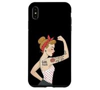 Punk Girl Power Feminist Retro Art Rosie Riveter Tattoo Case for iPhone XS Max