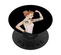 Punk Girl Power Feminist Retro Art Rosie Riveter Tattoo PopSockets Adhesive PopGrip