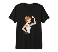 Punk Girl Power Feminist Retro Art Rosie Riveter Tattoo Premium T-Shirt