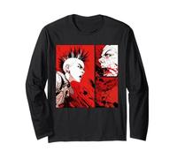 Punk Girl Rage Art with Skull in Comic Style Long Sleeve T-Shirt