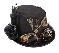 Punk Goggles Top Hat Gothic Feather Flower Scissors Hat Steampunk Party Performance For Halloween Steampunk With Goggles