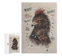 Punk Golden Eagle with Anarchy Symbols Jigsaw Puzzle for Adults And Families, 300 PCS, A Creative Way to Unwind after A Busy Day, for Family Nights