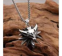 Punk Goth Rock Wolf Head Pendant Necklace The Jewelry For Men Unisex 24"
