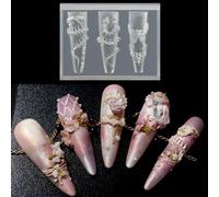 Punk Gothic Butterfly Snake Bone Silicone Nail Molds Embossed 3D Gel Nail Art Sculpture Templates Design Goth Snake Bones Nails Charms Molds Resin Carving Stencils Manicure Decorations Accessories