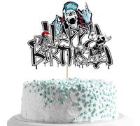 Punk Happy Birthday Cake Topper,Rock cake decora, Bizarre Horror Theme Birthday Party Cake Decoration Supplies