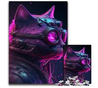 Punk Human Cat 1000Pc Adults Jigsaw Puzzle Difficult Puzzles for Adults Challenging Brain Teaser for Teenagers, Family Game Night Fun 50x75CM/19.68x29.52inch