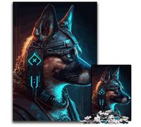 Punk Human Dogs Puzzles for 1000 Piece Wooden Puzzles Challenging DIY Brain Teaser, Perfect Family Game Or Decorative Gift 50x75CM/19.68x29.52inch