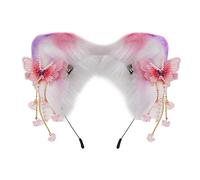 Punk Kitten Ear Shape Headband With Butterfly/ Flower Hair Hoop Adult Cosplay Live Broadcast Easter Party Headpiece Hair Hoop For Woman Lovely Cartoon Animals Ear Shaped Decorative Cute Colorful