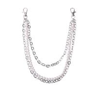 Punk Layered Star Chain Belt Silver Goth Bag Waist Chain Eboy Egirl Hip Hop Pocket Pants Chains Grunge Goth Bag Accessories, S, Non-Precious Metal, No Gemstone
