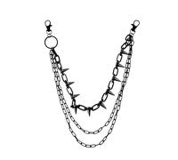 Punk Layered Star Chain Belt Silver Goth Bag Waist Chain Eboy Egirl Hip Hop Pocket Pants Chains Grunge Goth Bag Accessories, S, Non-Precious Metal, No Gemstone