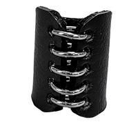 Punk Leather Accessory Black Fashion Accent for Everyday Outfits and Dark Layering Looks, 1.8Cm / 0.71in Inner Diameter, 1 Piece