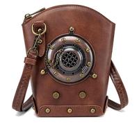 Punk Leather Crossbody Bag For Women Punk Shoulder Bags With Adjustable Strap Casual Satchel Purse Compact Phone Bags Trendy Women's Crossbody