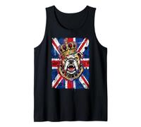 Punk London British Bulldog Union Jack Crown Rebel Tank Top