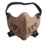 Punk Mask Coloring Steampunk Men's Leather Dust Mask for Party(Brown)