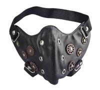 Punk Mask Coloring Steampunk Men's Leather Dust Mask for Party(Noir)