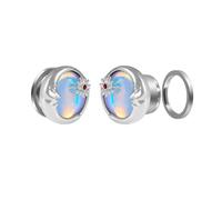 Punk Moon Sun Ear Tunnels Plugs Expander Gauges Stretcher Screw Earrings - Stainless Steel Abstract Face Crescent Reflective Sheeting Double Flared Tunnel Body Piercing Fashion Jewelry for Women Men