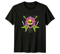 Punk Music Skull Guitars Mens T-Shirt Womens Tee Graphic Unisex Top Punk Rock Style 5XL Black