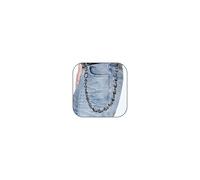 Punk Pants Chain for Men Women Silver Chunky Skull Jean Chain Goth Punk Hip Hop Wallet Chain Halloween Wallet Pocket Accessories for Men Women, L, Metal, No Gemstone