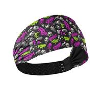 Punk Peach Black Skulls Rock no slip headbands Elastic sweaty bands for washing face Athletic Sports Cycling bandas para el cabello de mujer