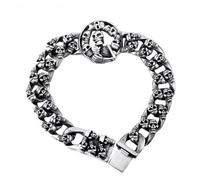 Punk Personalized Stainless Steel Men's Halloween Skull Link Bracelet Chain-18cm