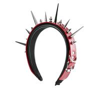 Punk Punk PU Belt Hair Band With Rivet Studded Design Cool Hairhoop For Women Daily Wear And Festival Gathering Party Headpiece