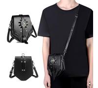 Punk Punk Shoulder Bag for Women Evil Eyes Pattern Leather Crossbody Bags Satchel for Music Festivals and Street Styles