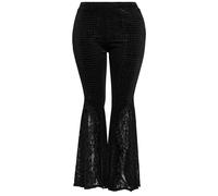 Punk Rave Crocodile textured velvet embossed flared Trousers Leggings black L