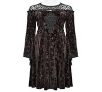 Punk Rave Goth Dark Night Rose Velvet Dress Mini Dress brown black XXL-3XL