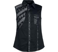 Punk Rave Punk Asymmetric Sleeveless Shirt Short-sleeved Shirt black M