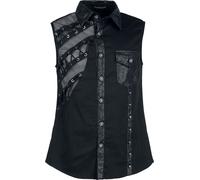 Punk Rave Punk Asymmetric Sleeveless Shirt Short-sleeved Shirt black XXL