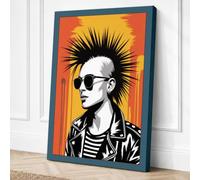 Punk Rebellion Pop Art Canvas Wall Art Print 24x16 Inch (61 x 41 cm)