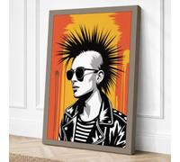 Punk Rebellion Pop Art Canvas Wall Art Print 30x20 Inch (76 x 51 cm)