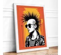 Punk Rebellion Pop Art Framed Wall Art Print A1 (84.1×59.4cm) White, Wall