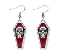 Punk Red Blood Gothic Dangle Earrings for Women Coffin Sword Arrow Cross Heart Drop Earring Creepy Vampire Halloween Party Exaggerated Pendant Accessories, L, Alloy Steel, No Gemstone