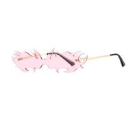 Punk Rimless Sunglasses Women Fashion Brown Pink Frameless Trend Sun Glasses Female Unique Siamese Eyeglasses