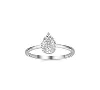Punk Rings for Women, Stackable Ring Elegant Waterdrop Design with Marquise Round Moissanite 18K White Gold Size M 1/2