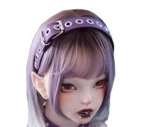 Punk Rivet Headband PU Spiked Hair Hoop Grommet Rock Headwear for Cosplay Unisex Rock Spiked Headwear Accessory