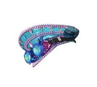 Punk Rivet Studded Captain Hat Shining Sequins Hat With Goggles Cosplay Headwear For Various Special Occasion Women's Accessories