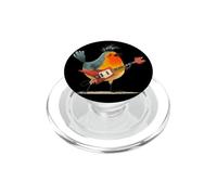 Punk Robin Bird Costume with E-Guitar for Rockstar Lovers PopSockets PopGrip for MagSafe