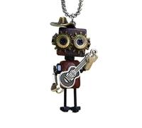 Punk Robot Necklace - Wood Material, Vintage Design, Unique Piece, Intricate Craft | Perfect Cosplay Events, Music Festivals, Theme Parties, Daily Wear, Shopping, Travel for, Se référer à la