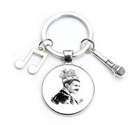 Punk Rock Band Freddie Mercury Pendant Keychains Holder Popular Music Star Key Chains Keyrings Glass Dome Creative Jewelry Gifts