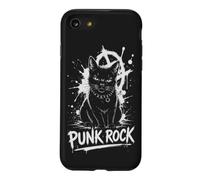 Punk Rock Cat Black Feline Anarchy Rebel Music Case for iPhone SE (2020) / 7/8