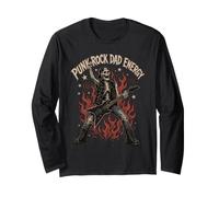 Punk Rock Dad Energy Skeleton Long Sleeve T-Shirt