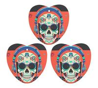 Punk Rock Earphones Skull Car Air Freshener, 3 Pcs Love form Hanging Air Freshener Cards, Long Lasting Fragrance Scented Cards for Car, Home, Office White-style