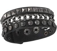 Punk Rock Faux Leather Rivet Spike Studded Bracelet, Gothic Biker Strap Cuff Buckle Wristband Bracelet For Men Women Girls Boys Hip Hop Unisex Jewelry Useful and Professional